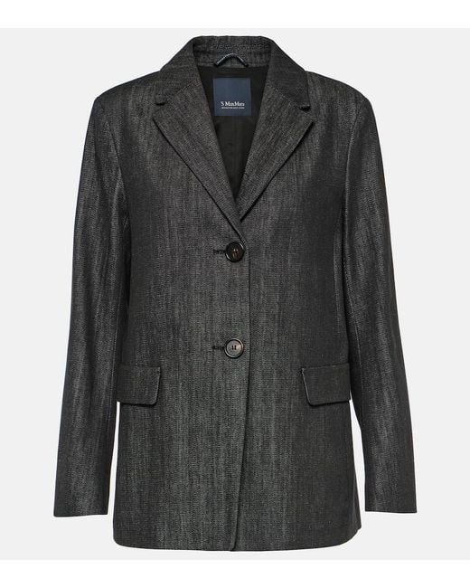 Max Mara Black Murano Chambray Blazer