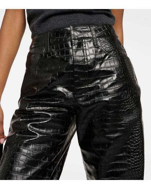 Pantalon Bonnie en cuir synthetique Frankie Shop en coloris Black