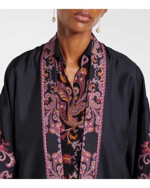 Etro Black Paisley Silk Jacket