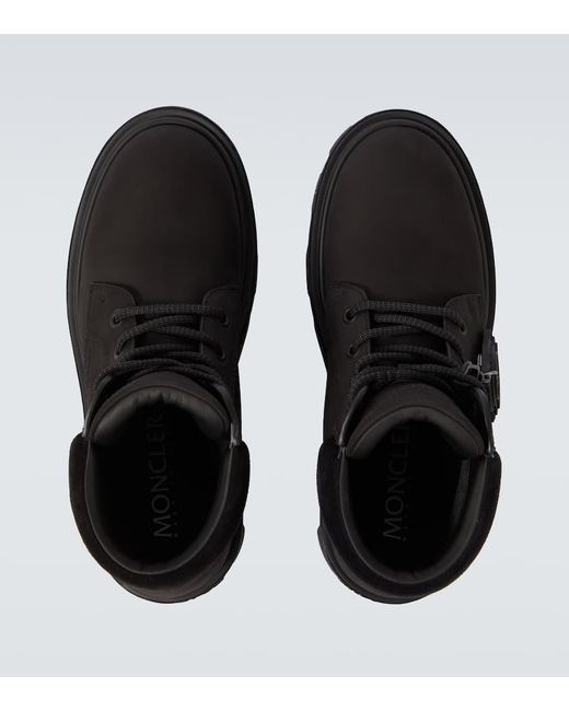 Moncler Ankle Boots Peak City Aus Leder in Black für Herren