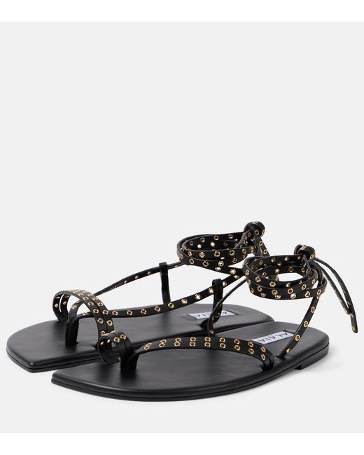 Alaïa Black Flat Strappy Sandal
