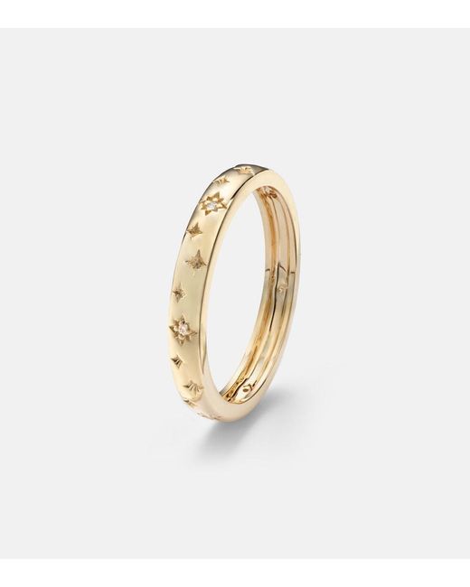 STONE AND STRAND White Northern Star 14Kt Ring With Diamonds