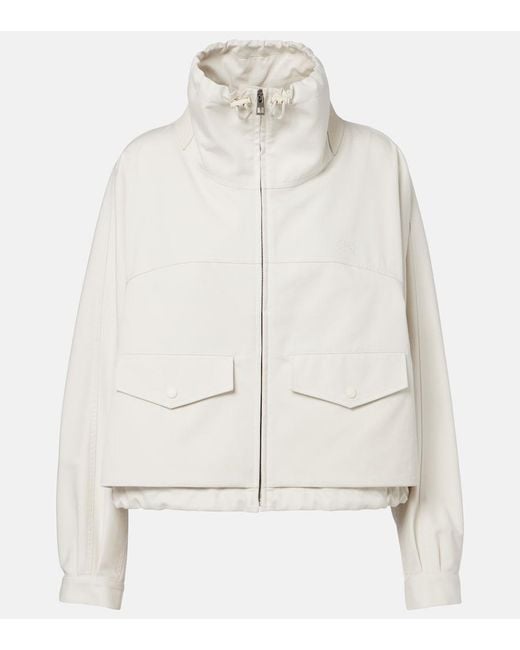 Loewe White Cotton And Silk Gabardine Jacket