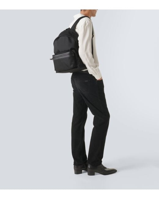 Saint Laurent Black Nylon And Leather City Backpack for men