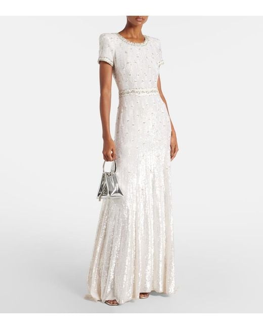 Jenny Packham White Bridal Robe Kira Mit Kristallen Und Pailletten