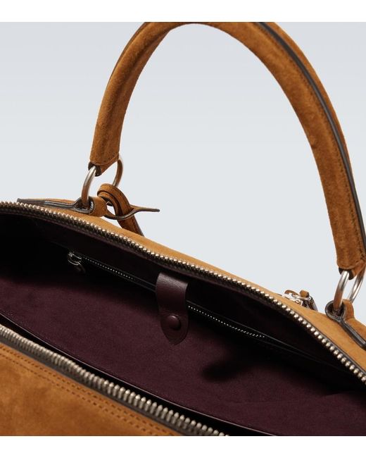 Metier Brown Vagabond Suede Duffel Bag for men