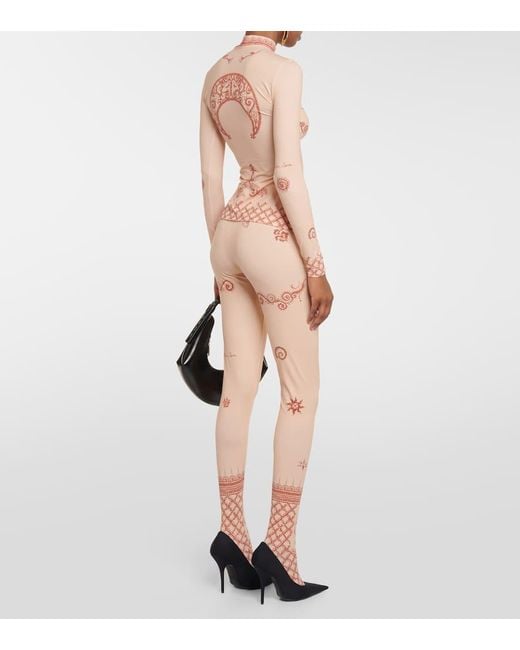 Top in jersey rigenerato a stampa di MARINE SERRE in Blue