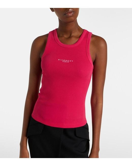 Givenchy Pink Logo Printed Cotton Top