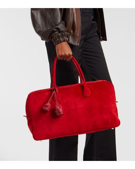 Magda Butrym Red Brigitte Large Suede Tote Bag