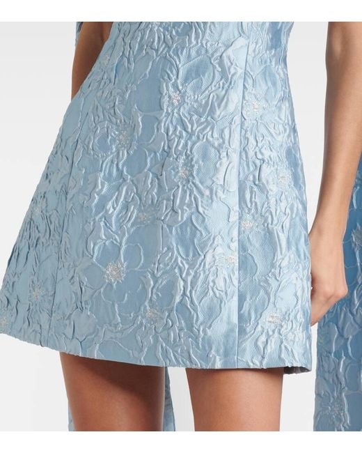 Markarian Blue Lame Brocade Minidress