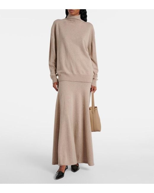 The Row Natural Jovan Cashmere Maxi Skirt