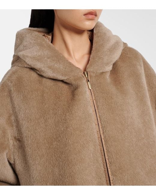 Max Mara Brown Olivia Reversible Alpaca And Wool Down Jacket
