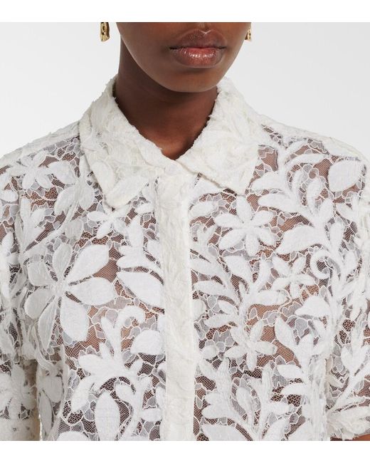 Jonathan Simkhai White Cotton Lace Shirt