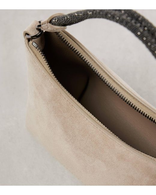 Brunello Cucinelli White Small Leather Shoulder Bag