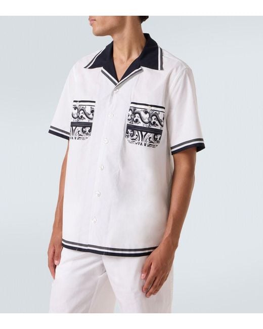 Dolce & Gabbana White Cotton Shirt With Pocket for men