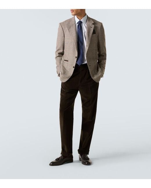 Dunhill Black Cotton And Cashmere Corduroy Straight Pants for men
