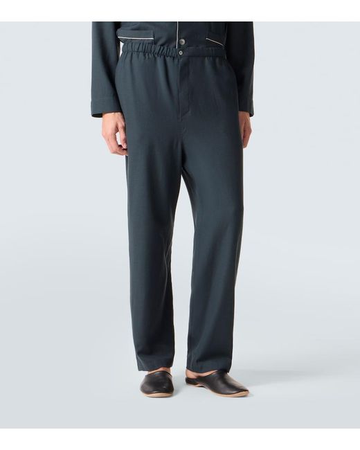 Zegna Blue Cotton And Cashmere Pajamas for men