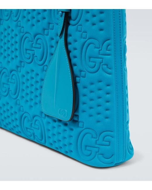 Pouch Large de tejido scuba con GG Gucci de hombre de color Blue