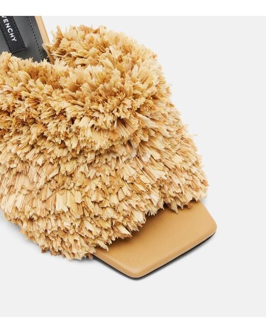 Givenchy Metallic Tape Raffia-Effect Mules
