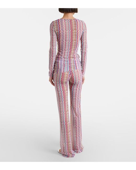 Missoni Pink Zigzag High-Rise Slim Pants