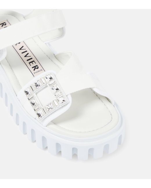 Roger Vivier White Viv' Go-thick Platform Sandals