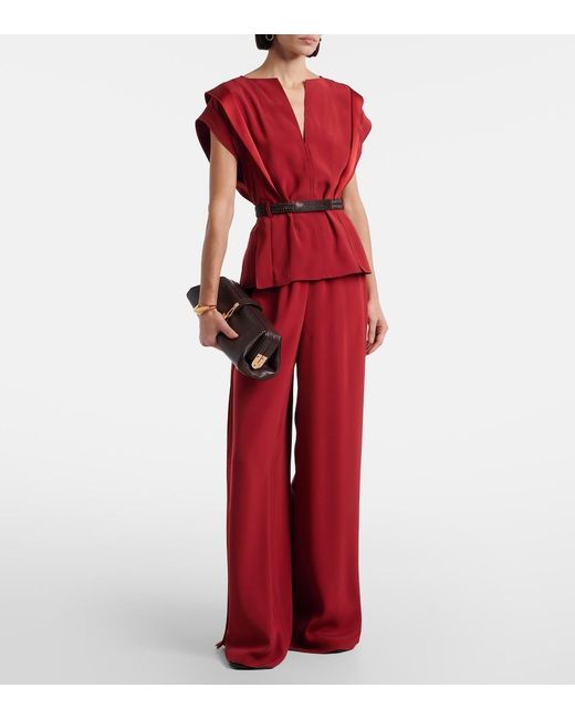 Max Mara Red Belted Top