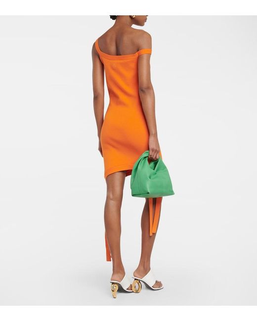 J.W. Anderson Orange Deconstructed Asymmetrical Minidress