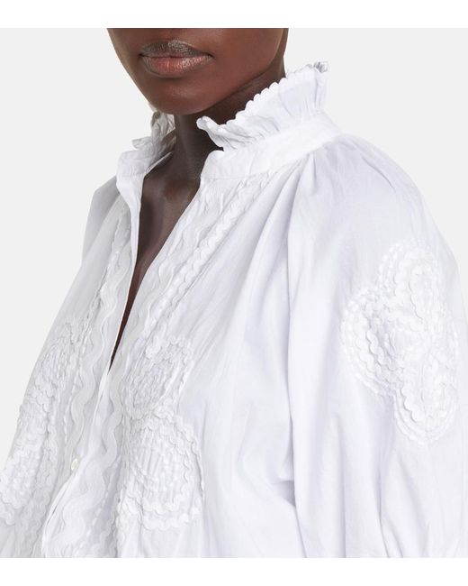 Juliet Dunn White Poplin Blouson Dress