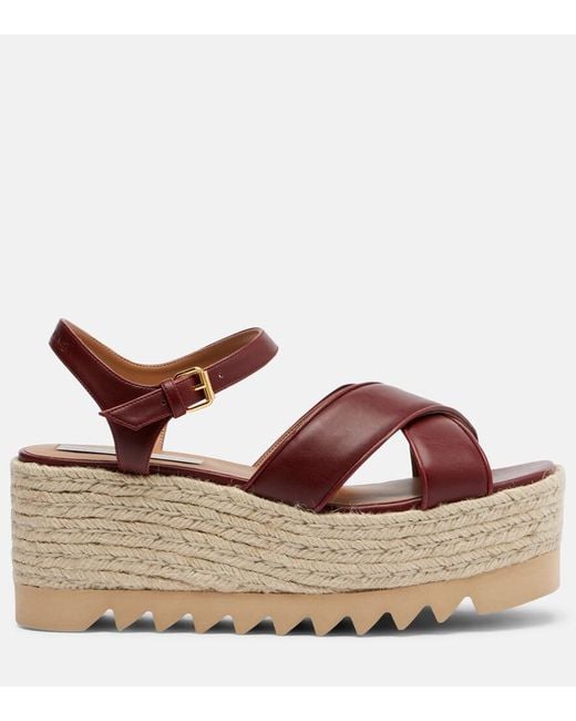 Stella McCartney Brown Elyse Platform Sandals