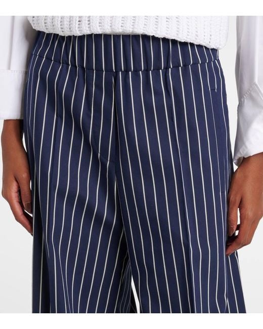 Pantaloni A Gamba Larga di Brunello Cucinelli in Blue