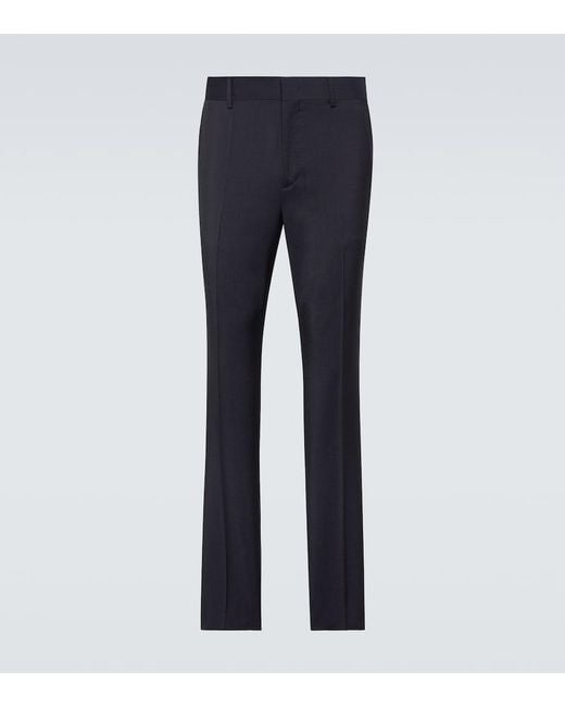 Valentino Blue Wool And Mohair Straight Pants for men
