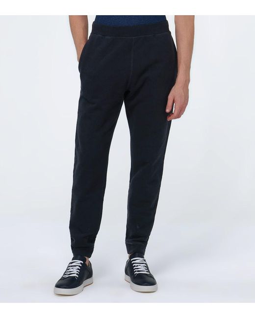 Sunspel Blue Loopback Cotton Sweatpants for men