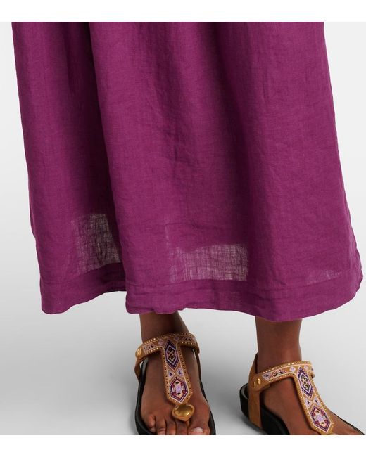 Velvet Purple Linda Linen Maxi Skirt