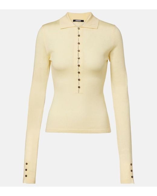 Jacquemus Natural Wool Polo Sweater