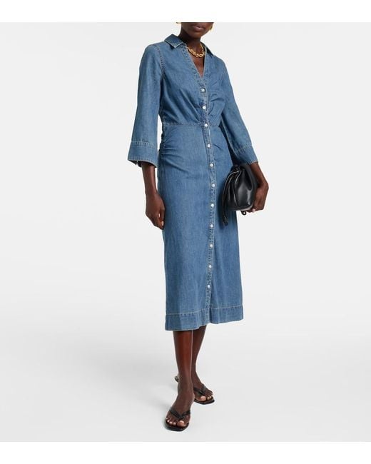 veronica beard denim dress Korinda Mini Shirtdress | Pool Party Crafted from our signature Stretch Denim Tailoring in dark blue Veronica Beard - Pebble Stone