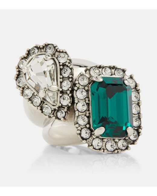 Saint Laurent Multicolor You & Me Crystal-embellished Ring