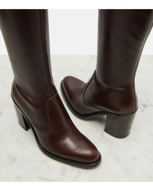 Chloé Brown Leather Knee-High Boots