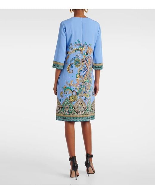 Etro Blue Bedrucktes Minikleid