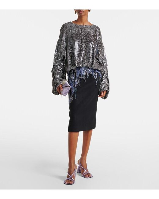 Dries Van Noten Purple Metallic Leather Sandals