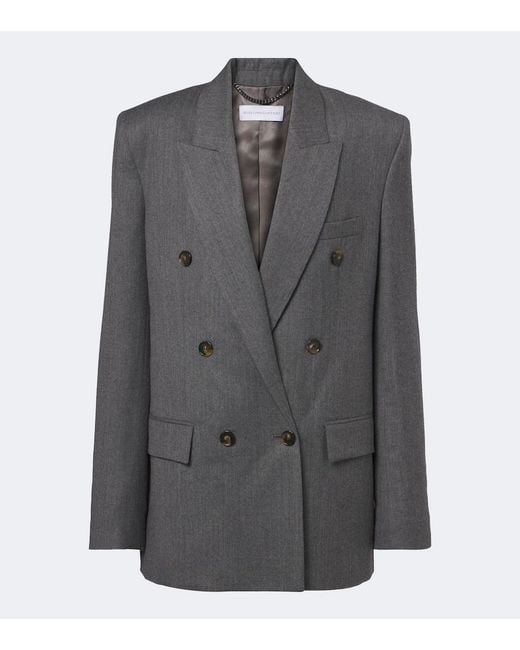 Stella McCartney Gray Double-Breasted Wool Blazer