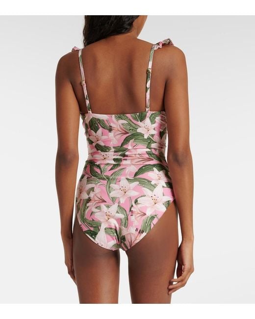 Agua Bendita White Ajonjoli Floral Swimsuit