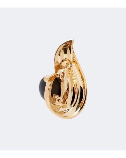 Ferragamo Metallic Embellished Clip-On Earrings