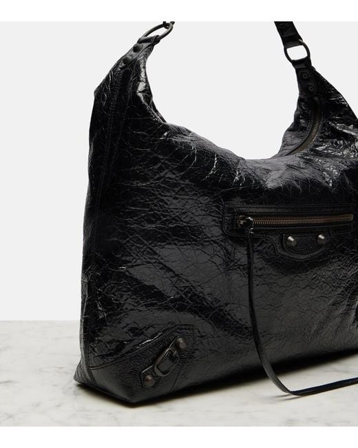 Balenciaga Black Le City Medium Leather Shoulder Bag