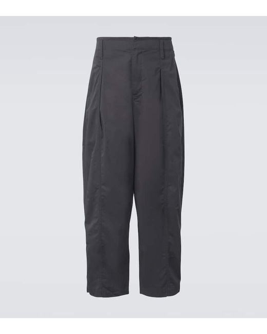 Lemaire Hose Maxi Pleated Aus Baumwoll-Twill in Gray für Herren