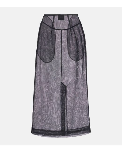 Simone Rocha Gray Sheer Tulle Pencil Skirt