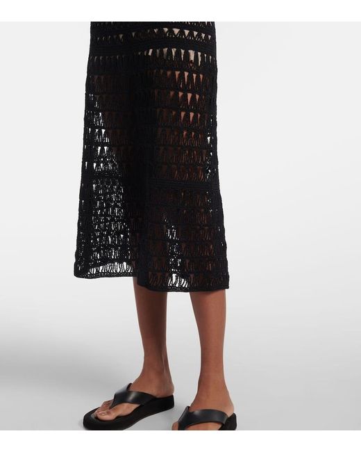 Anna Kosturova Black Marissa Cotton Crochet Maxi Dress