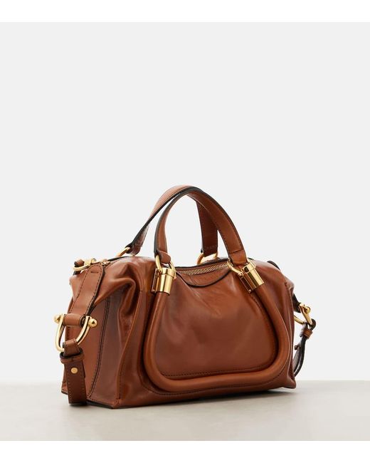 Chloé Brown Tote Paraty 24 Small Aus Leder