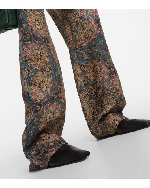 Pantaloni Helios in lino con stampa di Loro Piana in Gray