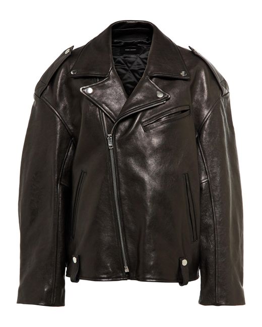 Isabel Marant Bacem Leather Biker Jacket in Black | Lyst