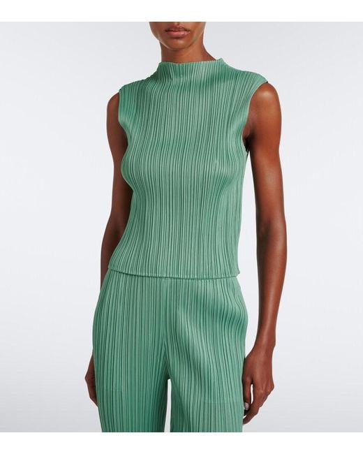Pleats Please Issey Miyake Green Monthly Colors: August Pleated Top